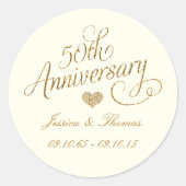 Sticker Rond 50th Golden Wedding Anniversary (Devant)