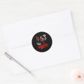 Sticker Rond 53 Et Fabuleuse Reine Joyeux 53e Anniversaire Rose (Enveloppe)