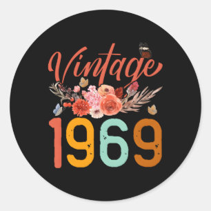 Sticker Rond 54 1969 Fleur sauvage 54E