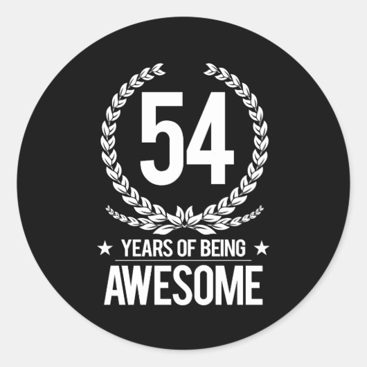 Sticker Rond 54e anniversaire (54 ans d'être génial) (Devant)