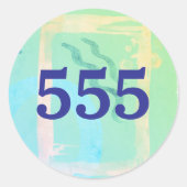 Sticker Rond 555 Affirmation de transformation du numéro d'ange (Devant)