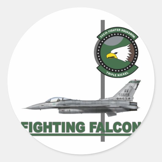 Sticker Rond 555e Escadron de chasseurs F-16C, bloc 40E (Devant)