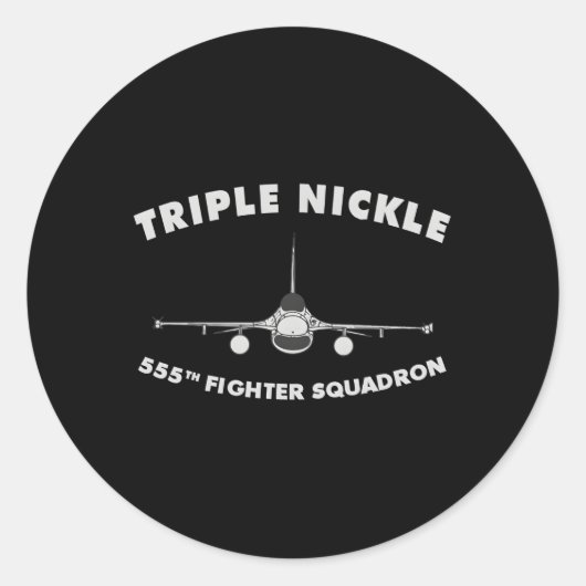 Sticker Rond 555E Escadron De Combat Le Triple Nickle (Devant)