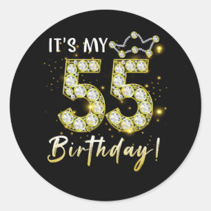 Sticker Rond 55 ans C_s mon anniversaire 55e anniversaire Diamo