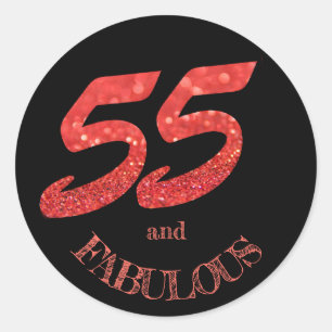 Sticker Rond 55 et Fabuleux anniversaire Fête Parties scintilla