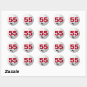 Sticker Rond 55e anniversaire Golf Ball Design (Feuille)