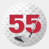 Sticker Rond 55e anniversaire Golf Ball Design (Devant)