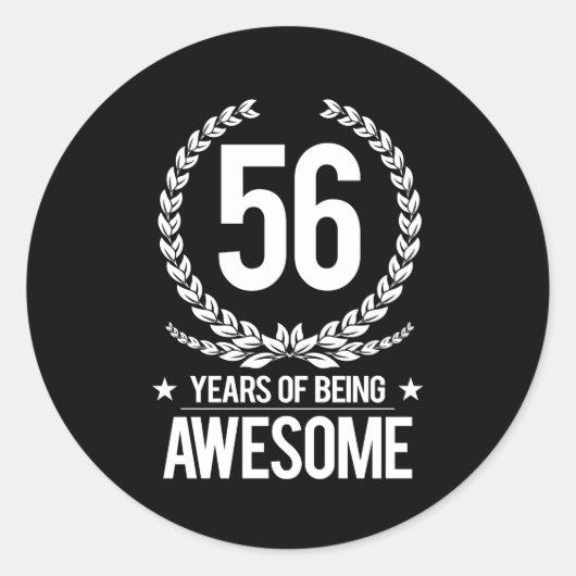 Sticker Rond 56e anniversaire (56 ans d'être génial) (Devant)
