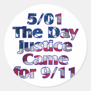 Sticker Rond 5/1 Jour de justice est arrivé pour 9/11