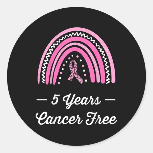 Sticker Rond 5 ans Cancer du sein Survivant libre (Devant)