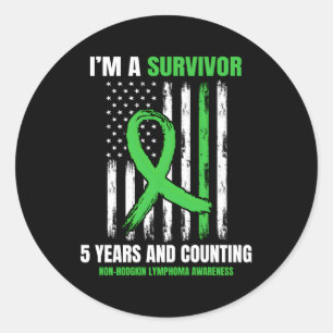 Sticker Rond 5 ans Cancer sans Hodgkins Lymphoma Survivant