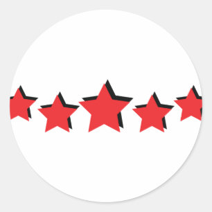 Sticker Rond 5 étoiles rouges de luxe