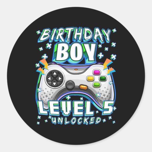 Sticker Rond 5 Jeu vidéo déverrouillé 5e Jeu d'anniversaire Gar (Devant)
