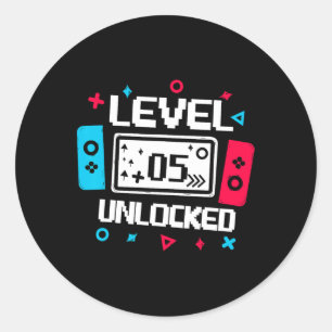 Sticker Rond 5 Joueur déverrouillé - 5e anniversaire jeu vidéo