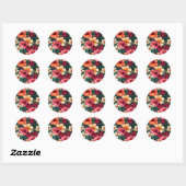 Sticker Rond #5 Motif floral (Feuille)