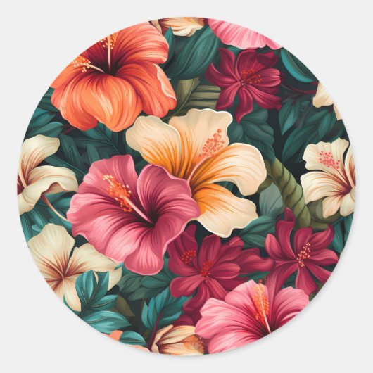 Sticker Rond #5 Motif floral (Devant)