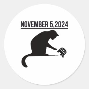 Sticker Rond 5 Novembre 2024 La Revenge Des Chats Dames Chats