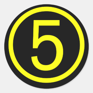 Sticker Rond 5 - numéro cinq