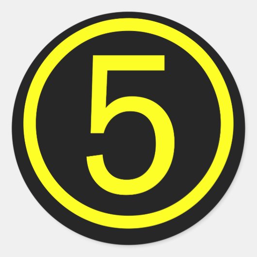 Sticker Rond 5 - numéro cinq (Devant)