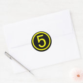 Sticker Rond 5 - numéro cinq (Enveloppe)