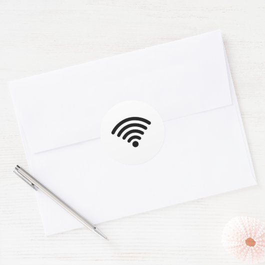 Sticker Rond 5 Signal wifi (Enveloppe)