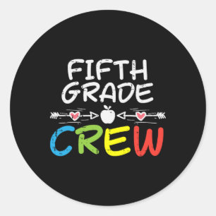 Sticker Rond 5e année d'équipage Premier jour de l'école garçon