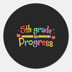 Sticker Rond 5e année en cours de rentrée des élèves Enseignant