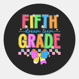 Sticker Rond 5e année pour fille garçons enseignant cinquième a