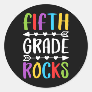 Sticker Rond 5e année Rocks 5e année Retour à l'école