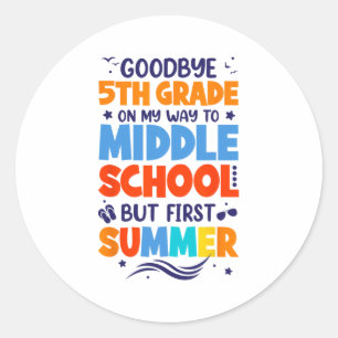 Sticker Rond 5e année sur le chemin du collège mais première so