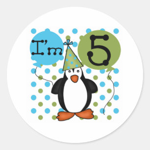 Sticker Rond 5e anniversaire de Penguin