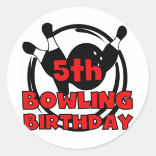 Sticker Rond 5e Bowling Anniversaire Tshirts et cadeaux