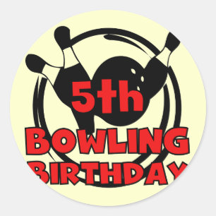 Sticker Rond 5e Bowling Anniversaire Tshirts et cadeaux
