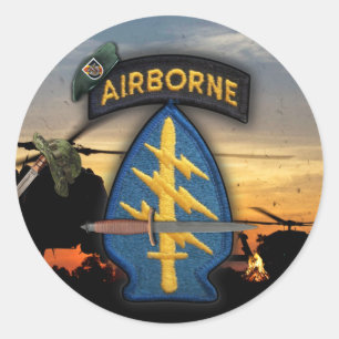 Sticker Rond 5e forces spéciales Green Berets lrrps nam