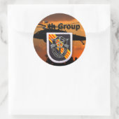 Sticker Rond 5e Groupe des forces spéciales Berets verts SF SFG (Sac)
