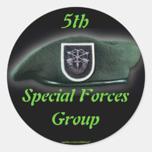 Sticker Rond 5e Groupe des forces spéciales vétérans du fort ca