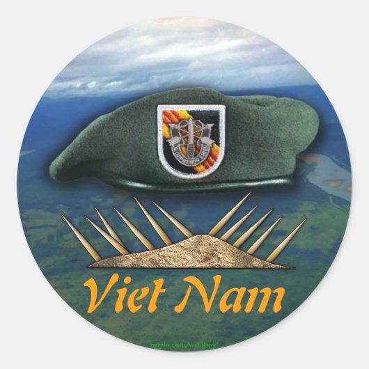 Sticker Rond 5ème groupe des forces spéciales Green Berets nom  (Devant)