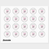 Sticker Rond 5O et fabuleux Noir rose et blanc anniversaire (Feuille)