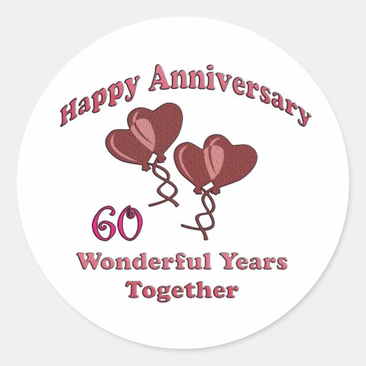 Sticker Rond 60 Anniversaire (Devant)