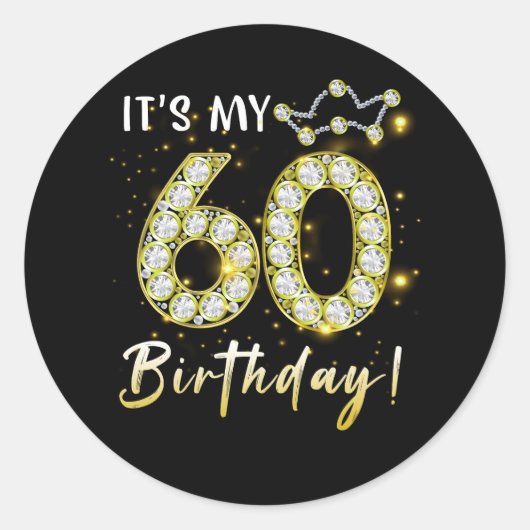 Sticker Rond 60 ans C_s mon anniversaire 60e anniversaire Diamo (Devant)