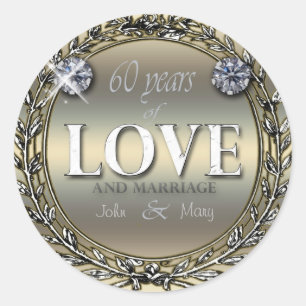 Sticker Rond 60 ans d'amour
