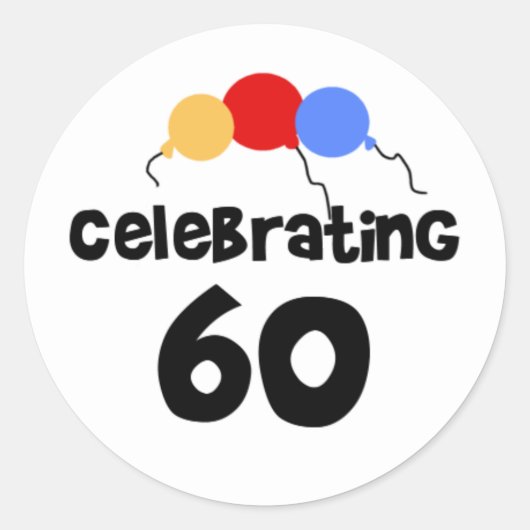 Sticker Rond 60 ans de fête (Devant)