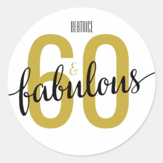 Sticker Rond 60 et fabuleux 60e anniversaire (Devant)