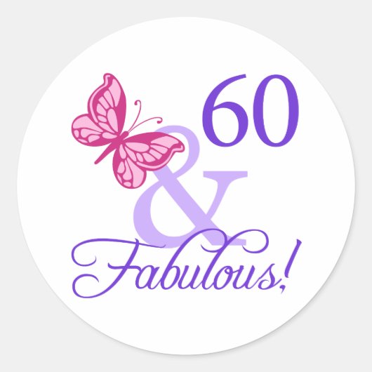 Sticker Rond 60 Et Fabuleux Anniversaire (Devant)