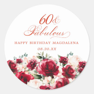 Sticker Rond 60 et fabuleux anniversaire Personnalisé Personnal