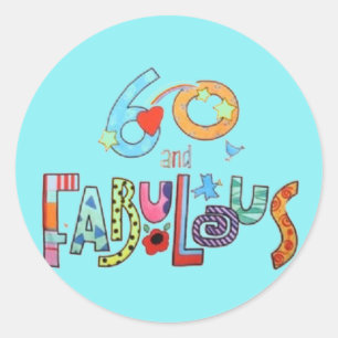 Sticker Rond 60 et fabuleux ballons colorés d'anniversaire
