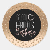 Sticker Rond 60 et fabuleux Elegant Blush Pink Gold Parties sci (Devant)