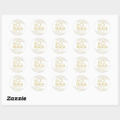 Sticker Rond 60 et Fabulous Gold Parties scintillant 60e annive (Feuille)