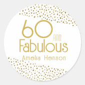 Sticker Rond 60 et Fabulous Gold Parties scintillant 60e annive (Devant)