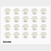 Sticker Rond 60 & Fabuleux Anniversaire Black Gold Confetti (Feuille)